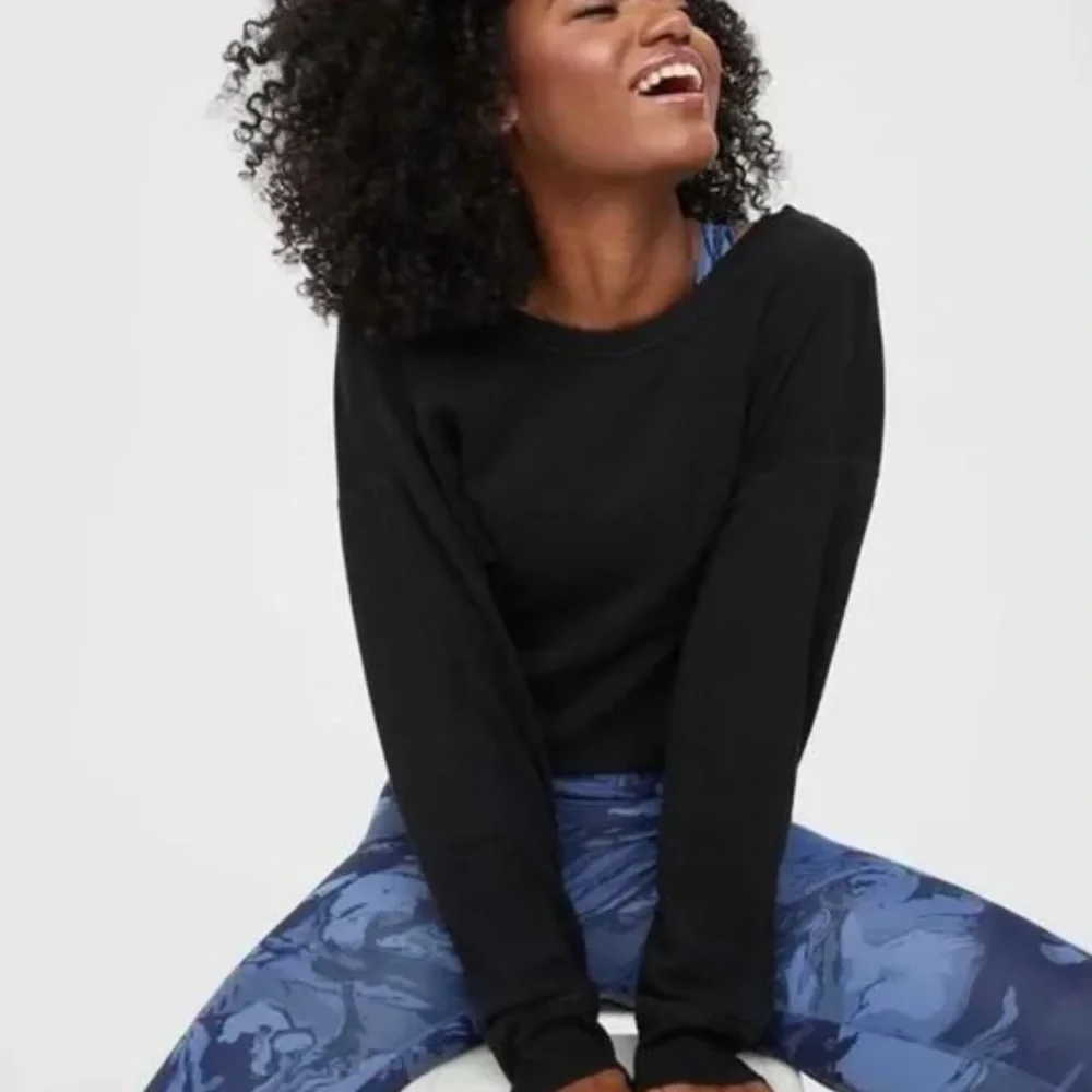 aerie OFFLINE Open Back Sweatshirt Blue New With Tags Size Small - Picture 10 of 11